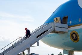Trump descending Air Force One VC-25A c US Air Force